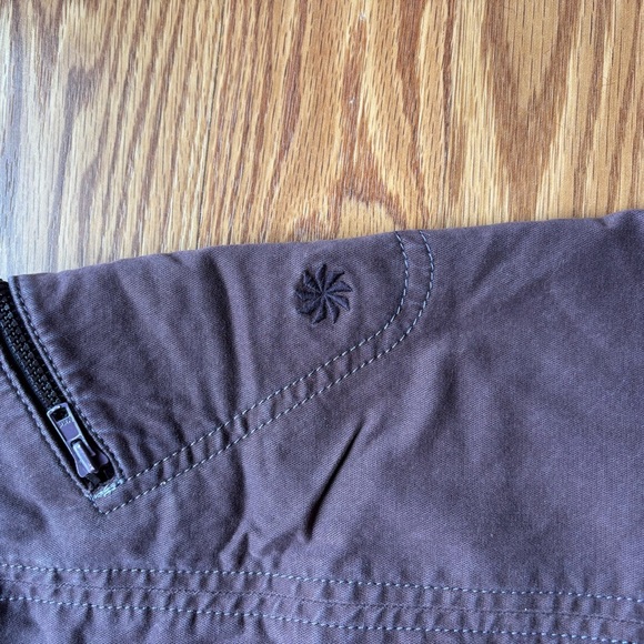 ATHLETA A-Line Maroon Linen Skirt Size‎ Medium Womens Zipper Pockets Knee Length - Picture 13 of 13